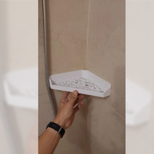 Corner shower shelf