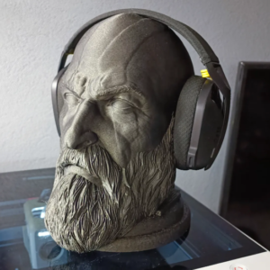 God of War Kratos head, headphone stand